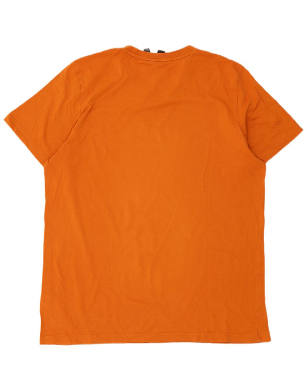 Adidas Mens Graphic T-Shirt Top Grande Algodão Laranja