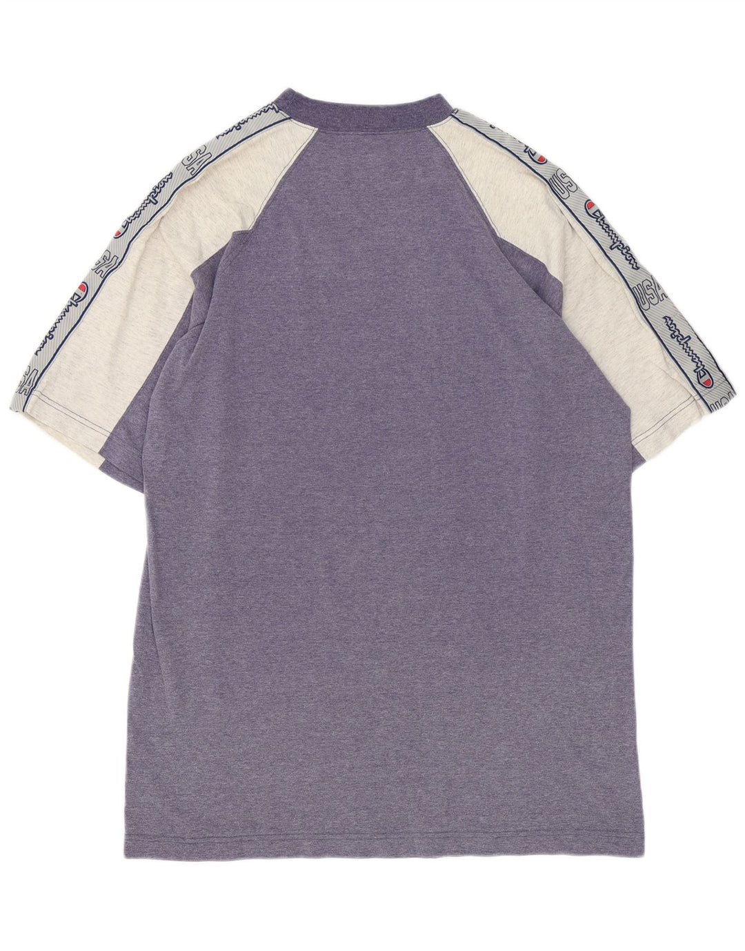 Camiseta masculina estampada Champion grande bloco colorido azul