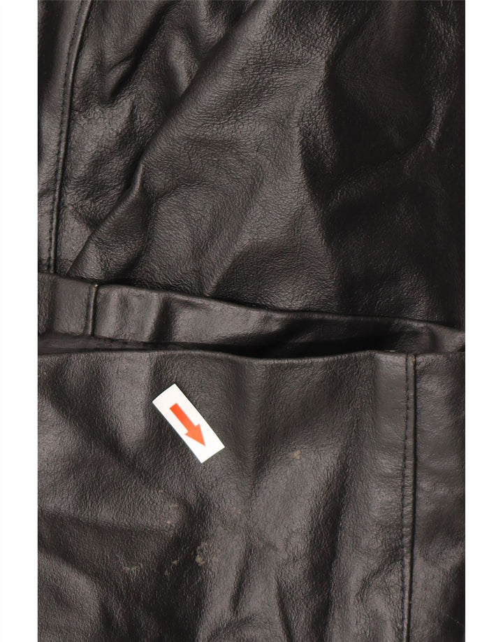 Casaco de couro feminino VINTAGE IT 48 XL couro preto