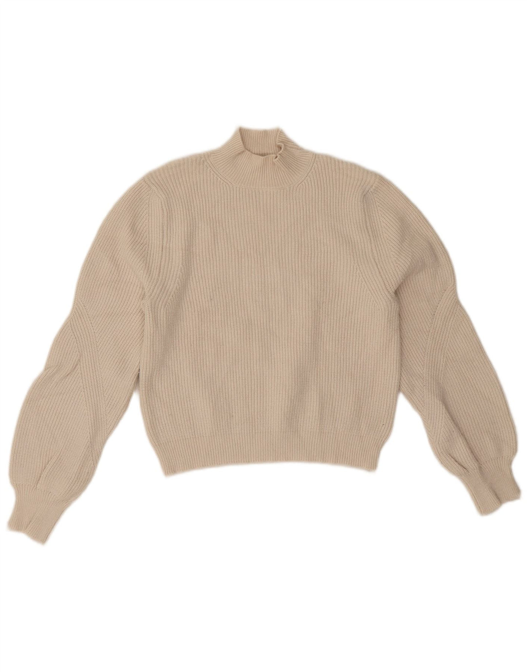 Suéter feminino Zara com gola tartaruga e gola alta, Reino Unido 14, médio, off white, viscose