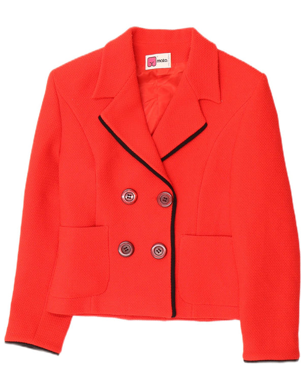 Conjunto de saia feminina VINTAGE de 2 peças IT 44 médio W26 poliéster vermelho
