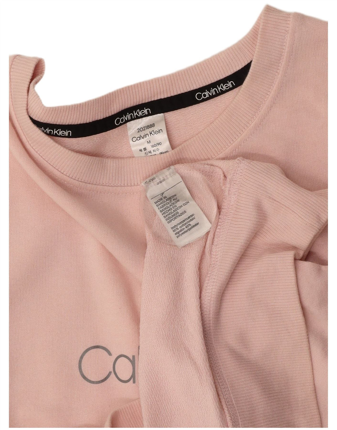 Moletom feminino CALVIN KLEIN com estampa gráfica UK 14 algodão rosa médio