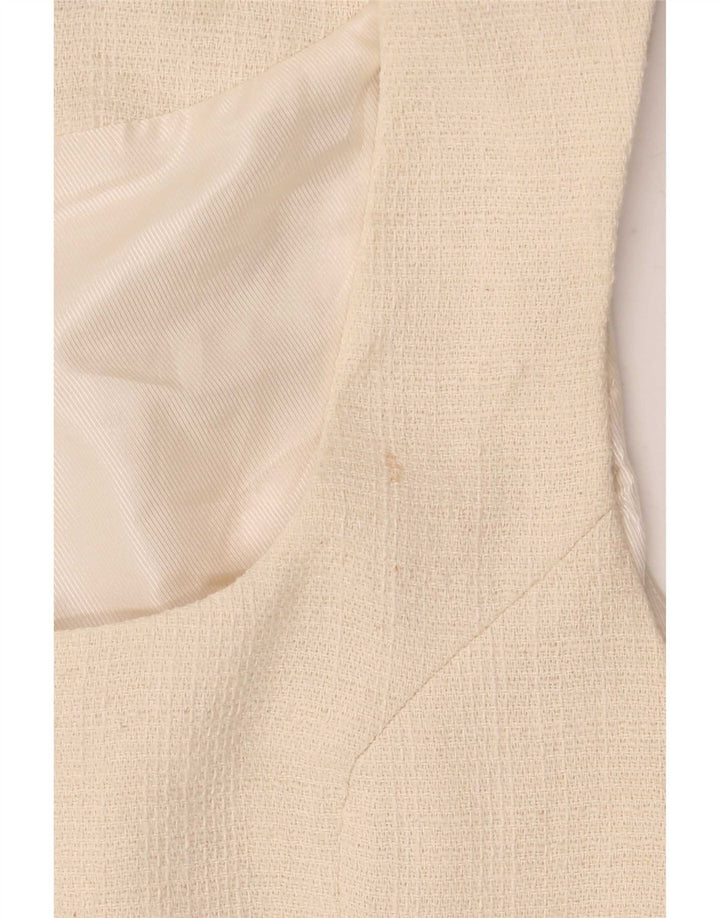 Colete feminino Zara UK 12 algodão bege médio