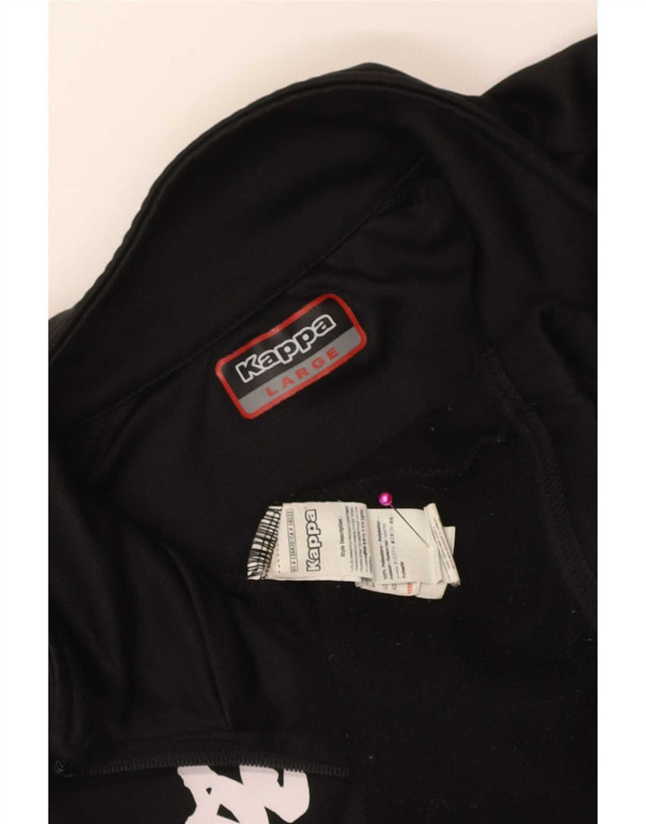 Suéter masculino Kappa com zíper e gola grande poliéster preto