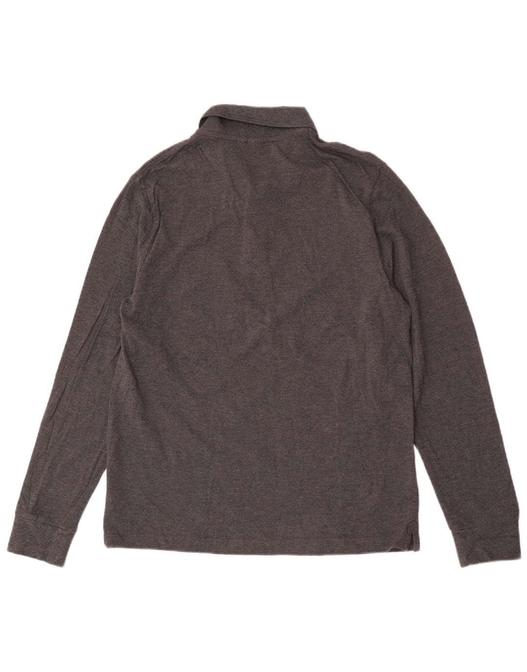Camisa polo masculina de manga comprida John Lewis algodão cinza médio