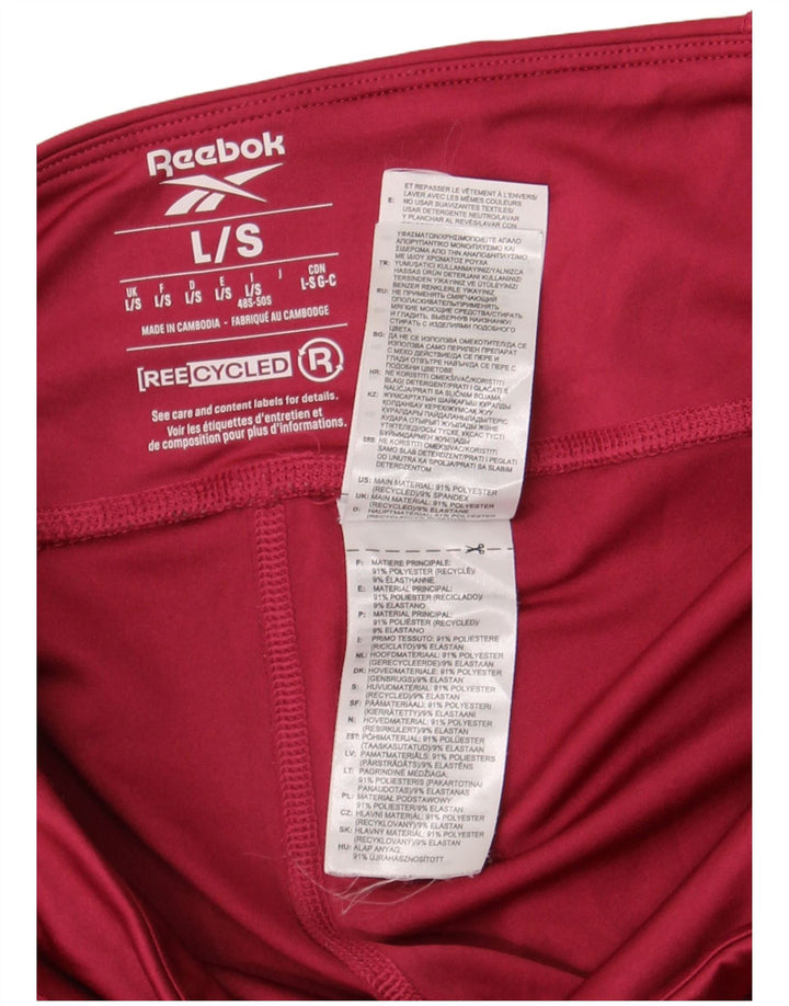 Leggings Reebok Mulher UK 14 Grande Poliéster Borgonha