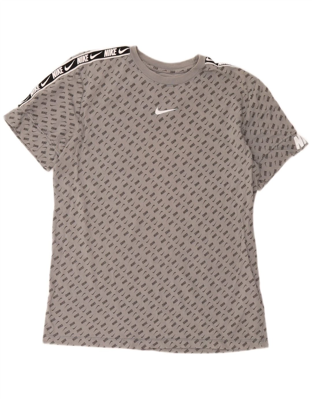 Camiseta Nike masculina gráfica Top algodão manchado cinza médio