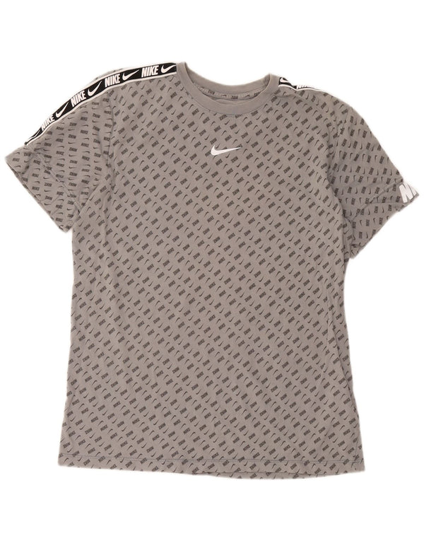 Camiseta Nike masculina gráfica Top algodão manchado cinza médio