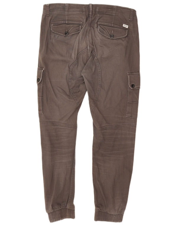 Calça cargo masculina Jack & Jones Tapered Joggers W33 L27 algodão cinza