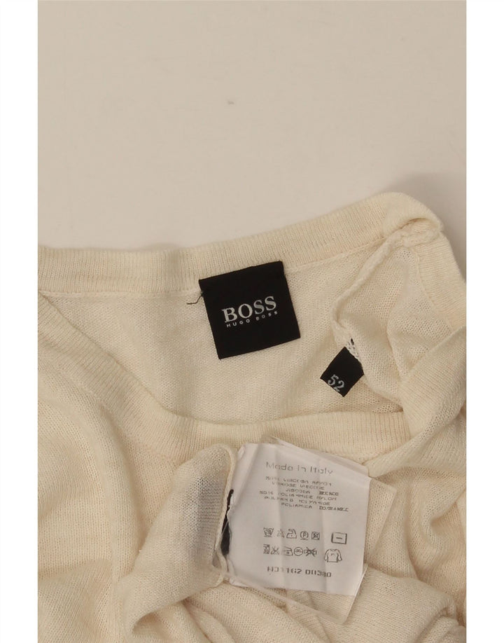 Camiseta masculina HUGO BOSS Top IT 52 Viscose Bege Grande