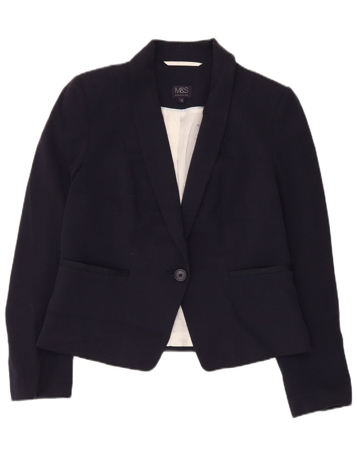 Jaqueta Blazer Feminina Marks & Spencer Crop 1 Botão Reino Unido 12 Médio Azul Marinho