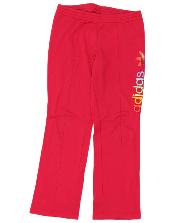 ADIDAS Womens Graphic Tracksuit Calças UK 12 Médio Rosa Poliéster