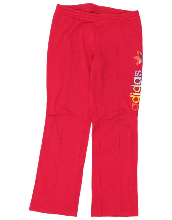 ADIDAS Womens Graphic Tracksuit Calças UK 12 Médio Rosa Poliéster
