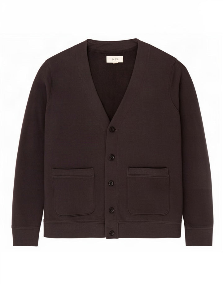 Jaqueta masculina de agasalho Marks & Spencer grande algodão azul marinho