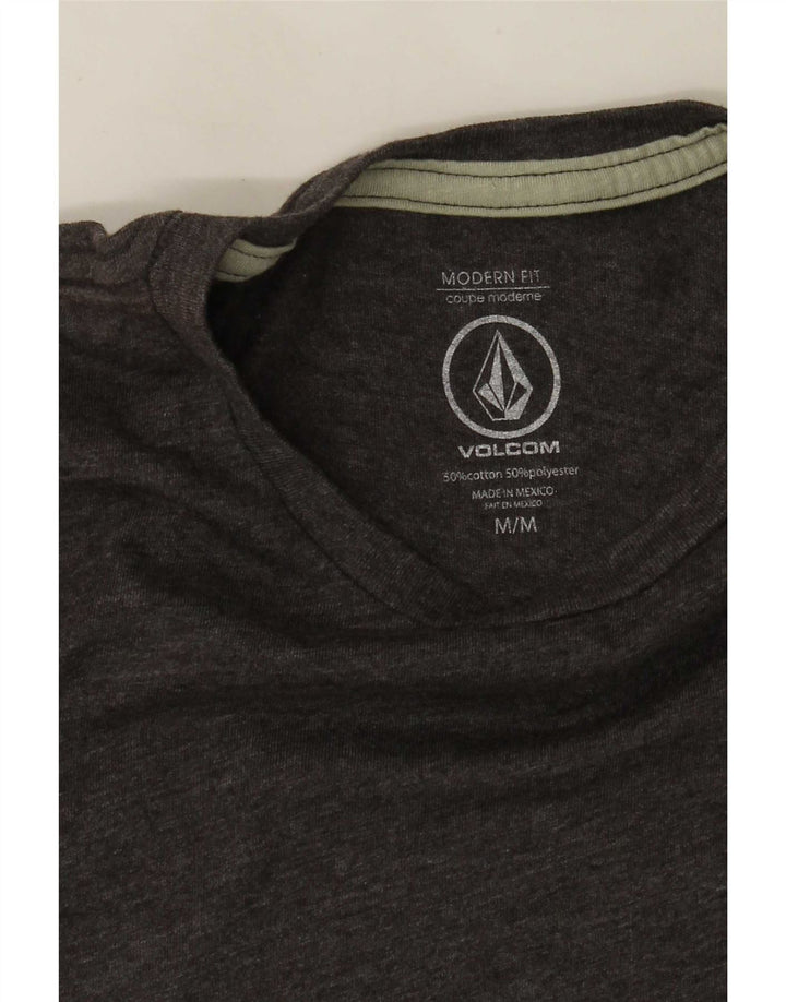 Camiseta masculina Volcom Modern Fit Graphic Top de algodão cinza médio