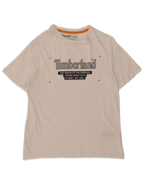 Camiseta masculina Timberland Graphic Top médio algodão branco