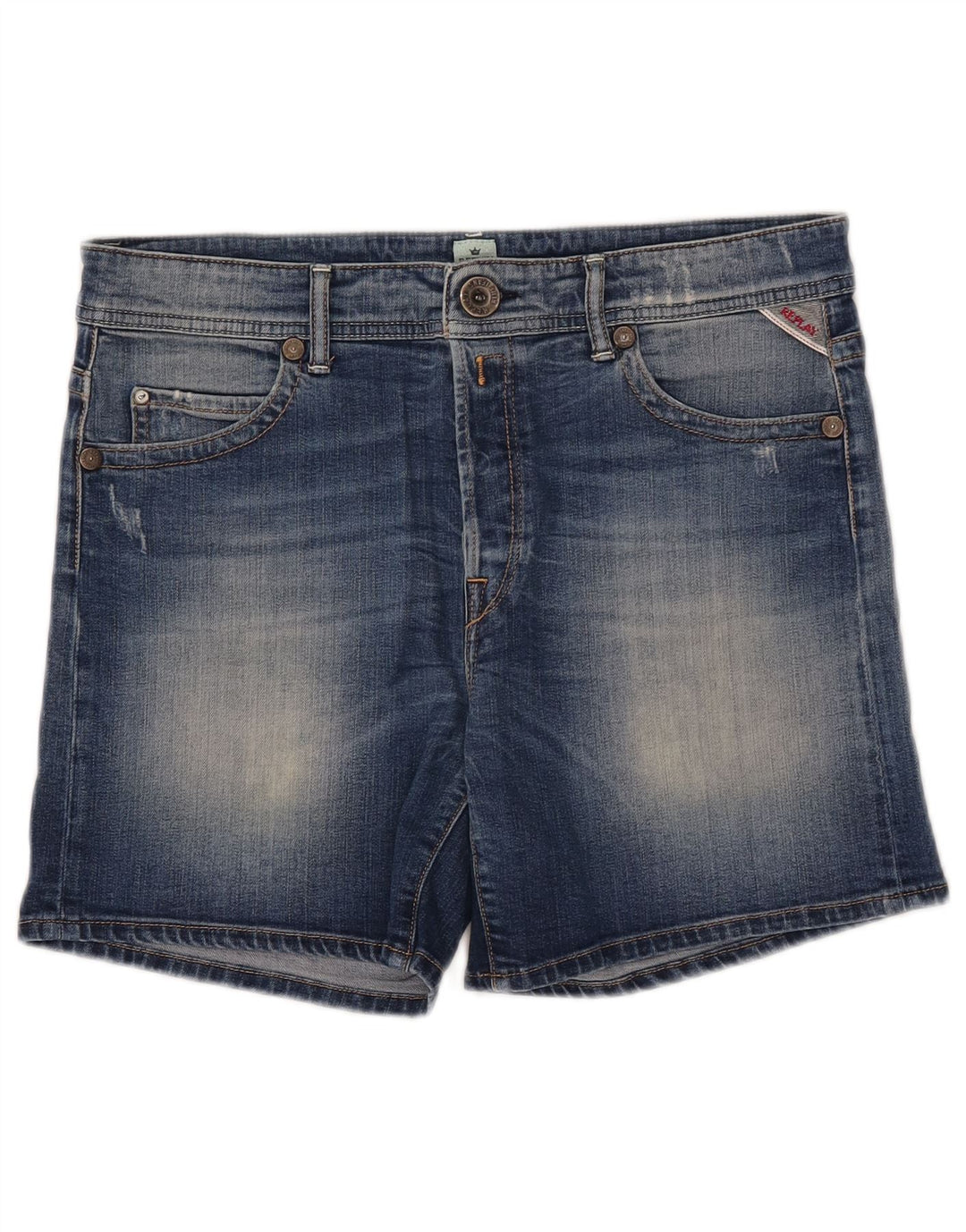 Shorts jeans feminino Replay W28 algodão azul médio