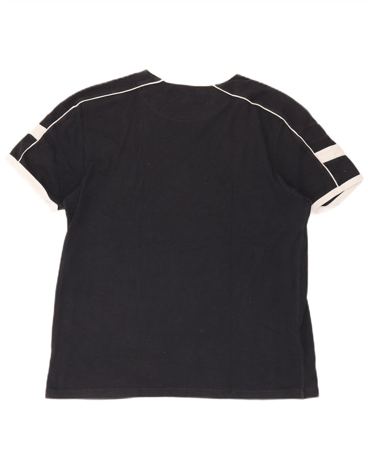 Camiseta masculina French Connection Top médio preto colorblock algodão