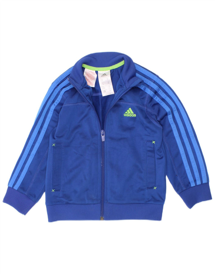 Casaco de treino Adidas Boys 3-4 anos azul marinho poliéster