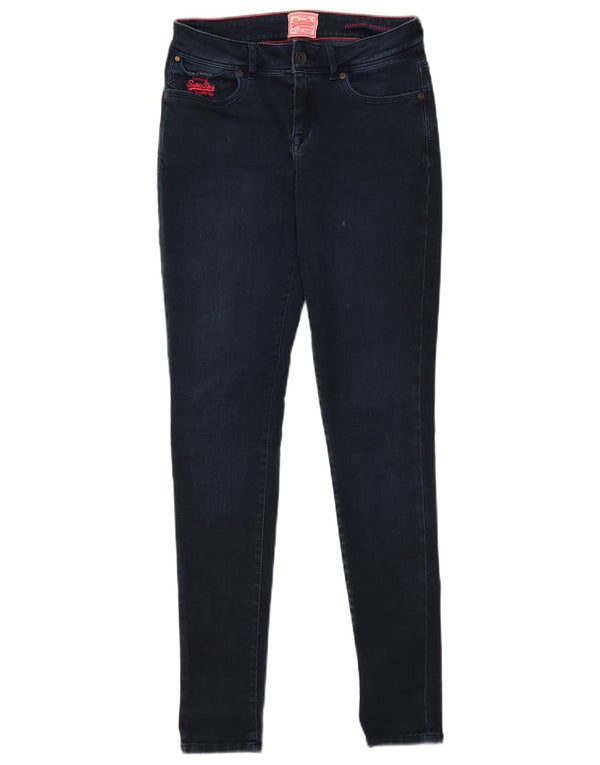 Jeans Superdry Feminino Padrão Super Skinny W26 L30 Azul Marinho Algodão