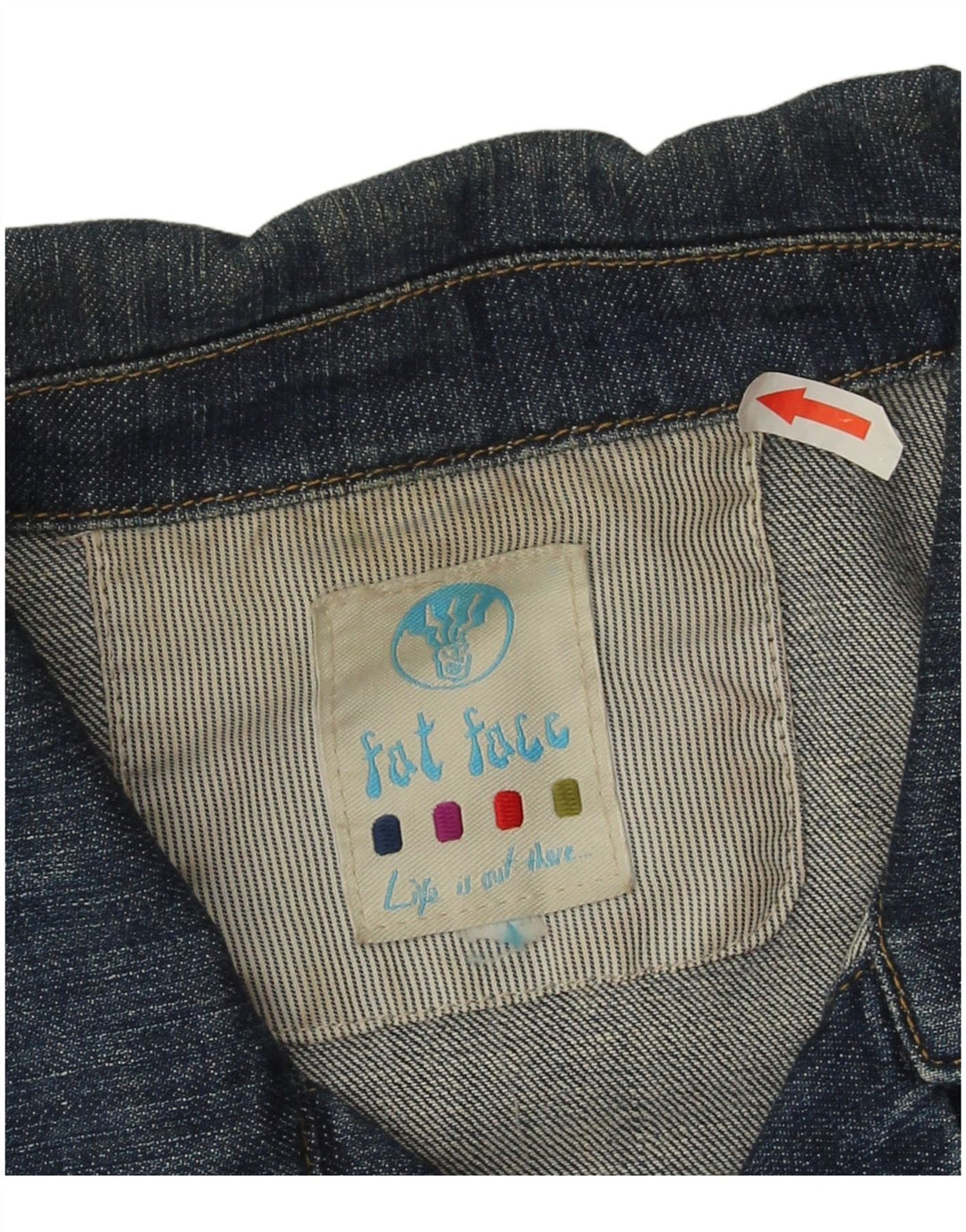 Jaqueta jeans feminina Fat Face Reino Unido 16 grande algodão azul