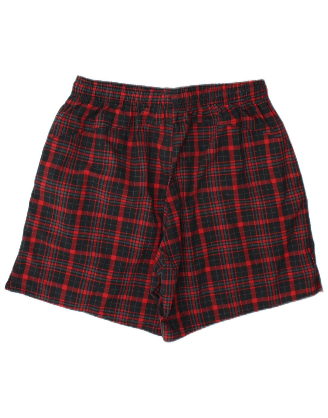 Adidas Mens Sport Shorts Médio Vermelho Xadrez Poliéster