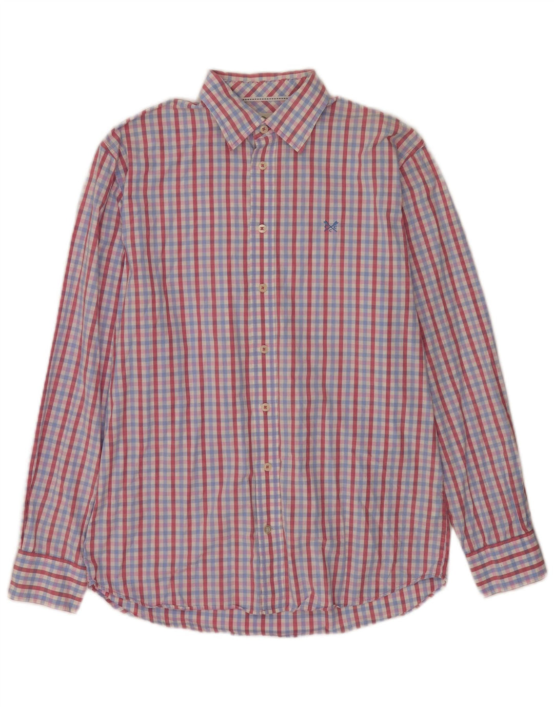 Camisa masculina de ajuste clássico da Crew Clothing, algodão guingão multicolorido médio