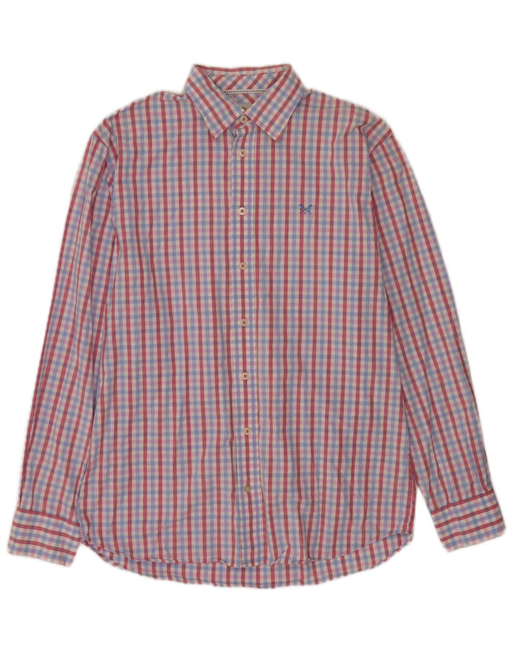 Camisa masculina de ajuste clássico da Crew Clothing, algodão guingão multicolorido médio