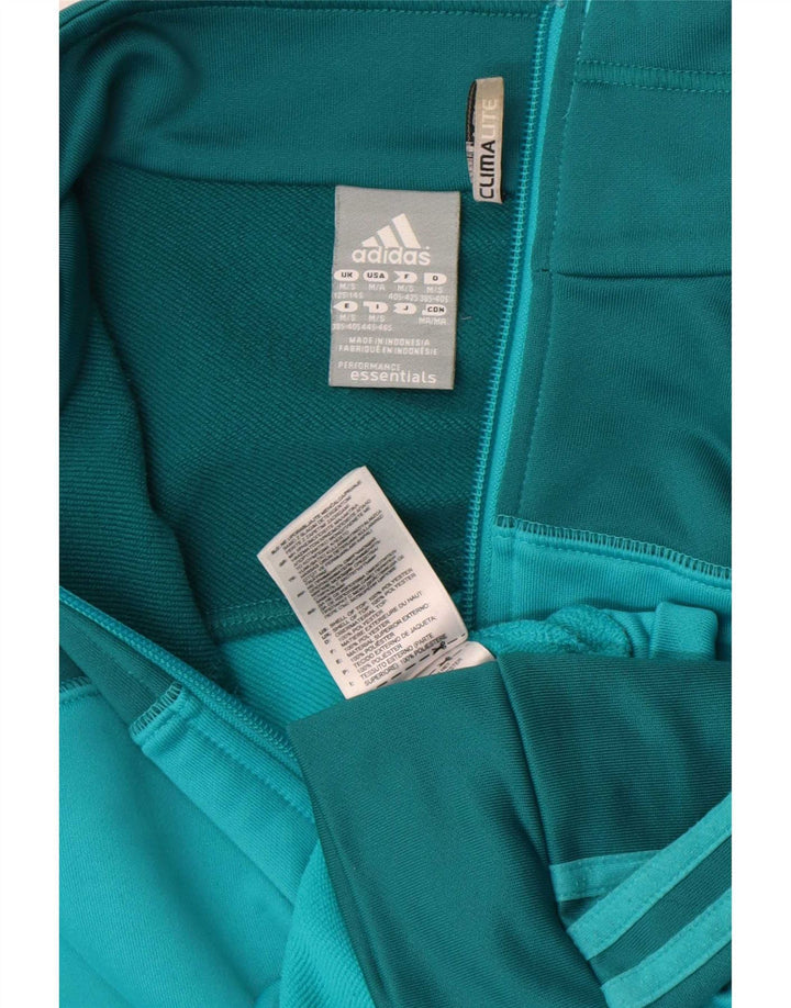 Adidas Womens Climalite Tracksuit Top Jacket UK 12/14 Médio Verde