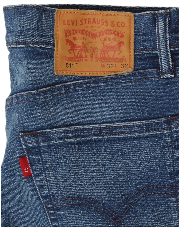Shorts jeans feminino 511 da LEVI'S W32 grande algodão azul