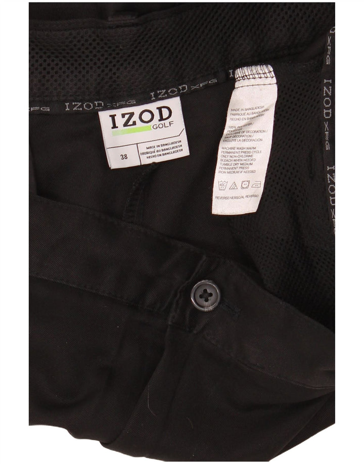 Izod Mens Chino Shorts W38 XL Poliéster Preto