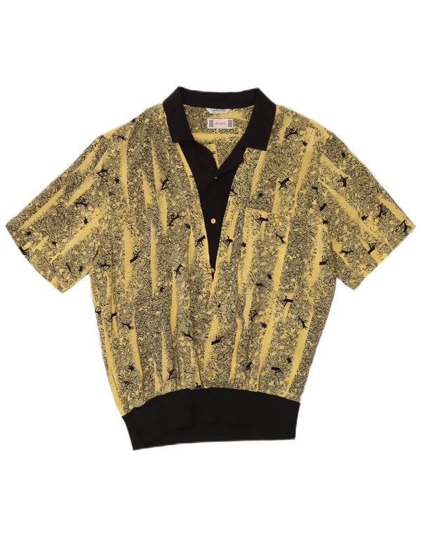 Pulôver feminino Desiree com estampa abstrata grande tamanho Reino Unido 14 grande amarelo