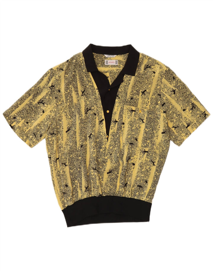 Pulôver feminino Desiree com estampa abstrata grande tamanho Reino Unido 14 grande amarelo