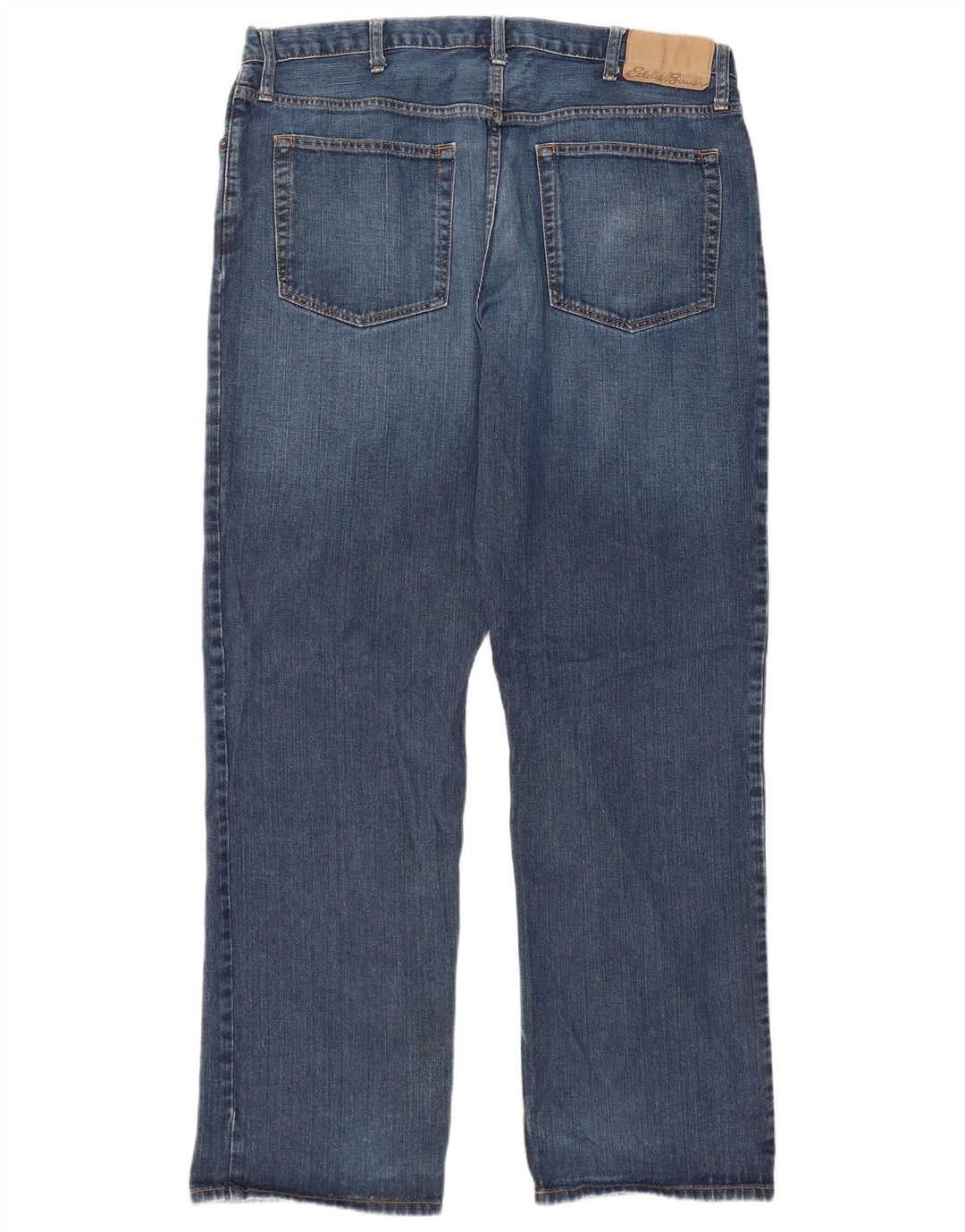 Eddie Bauer Calça jeans reta masculina de ajuste relaxado W38 L34 algodão azul
