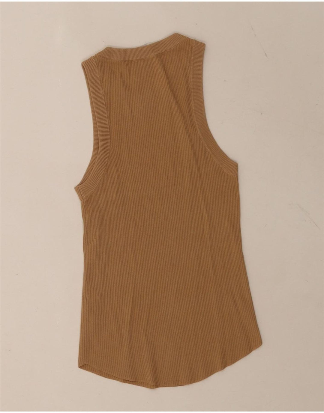Colete feminino Zara UK 12 poliéster marrom médio