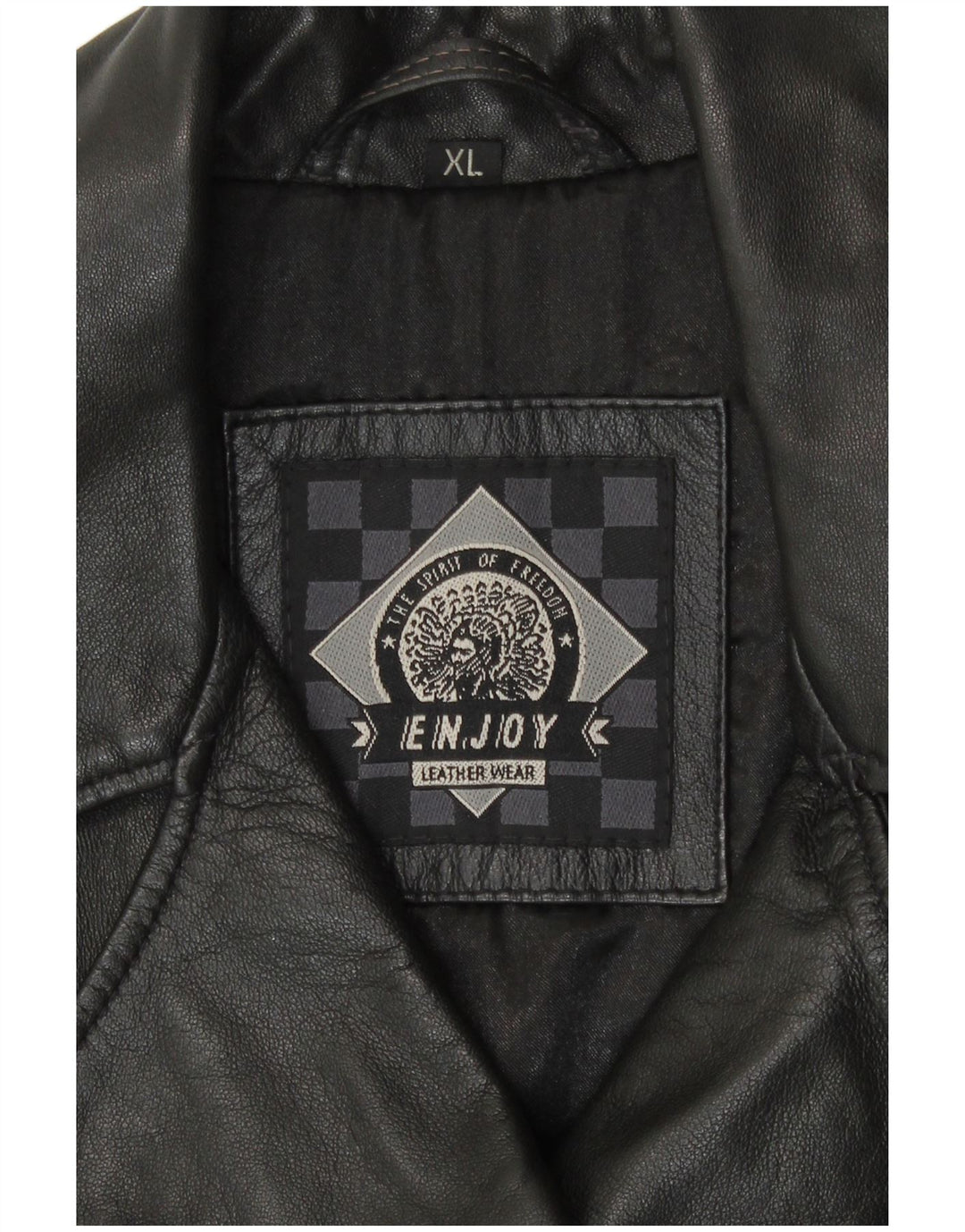 ENJOY Jaqueta de couro feminina UK 18 XL preta