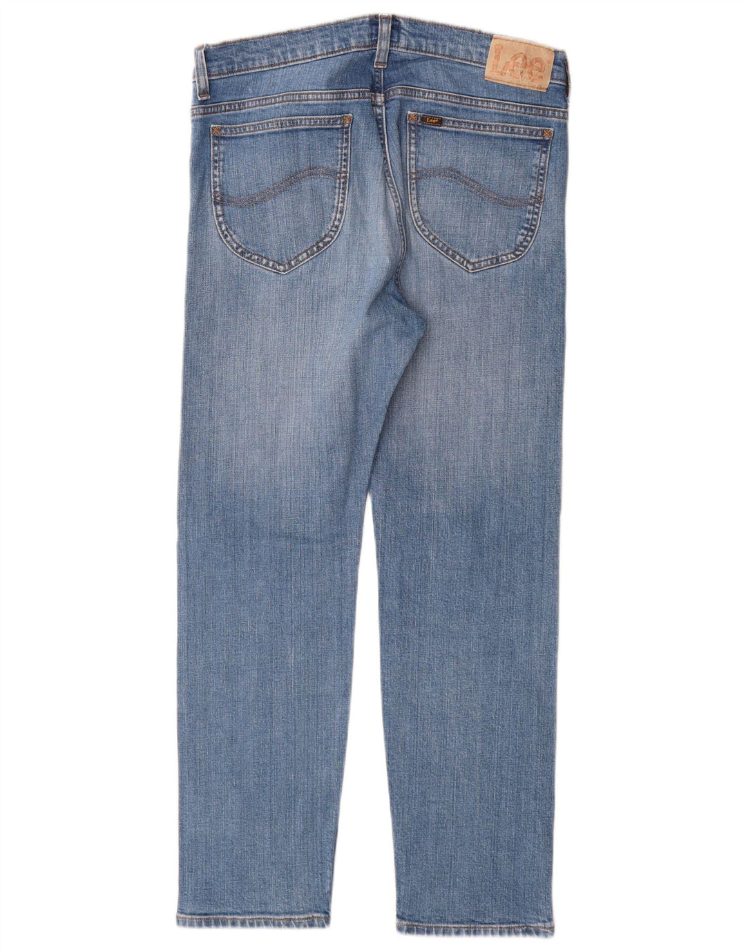 Lee Womens Rider Straight Jeans W32 L28 Azul Algodão