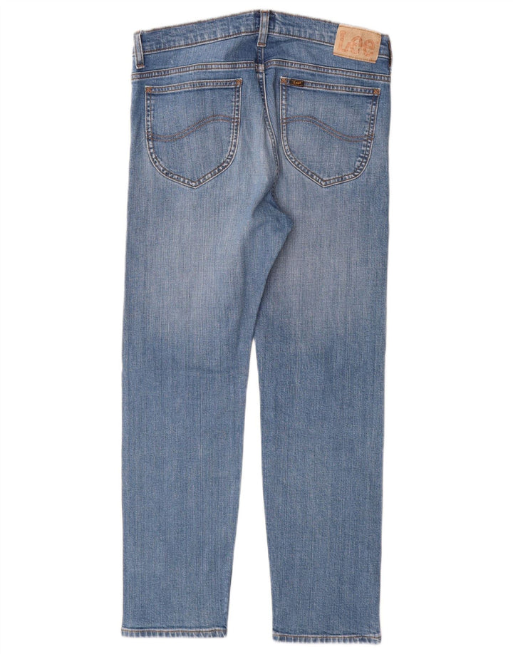 Lee Womens Rider Straight Jeans W32 L28 Azul Algodão