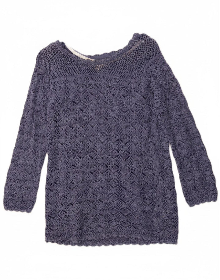 FAT FACE Suéter feminino com gola canoa 13-14 anos algodão azul