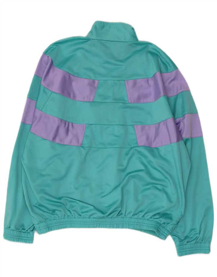 Jaqueta de treino feminina VINTAGE UK 18 XL turquesa Colourblock