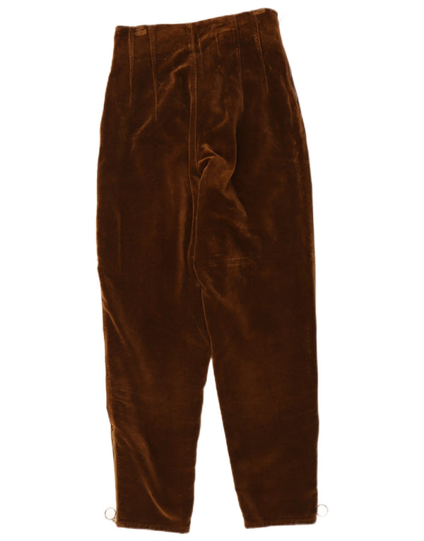 Calça casual feminina vintage cintura alta cônica IT 40 pequena W26 L26 marrom