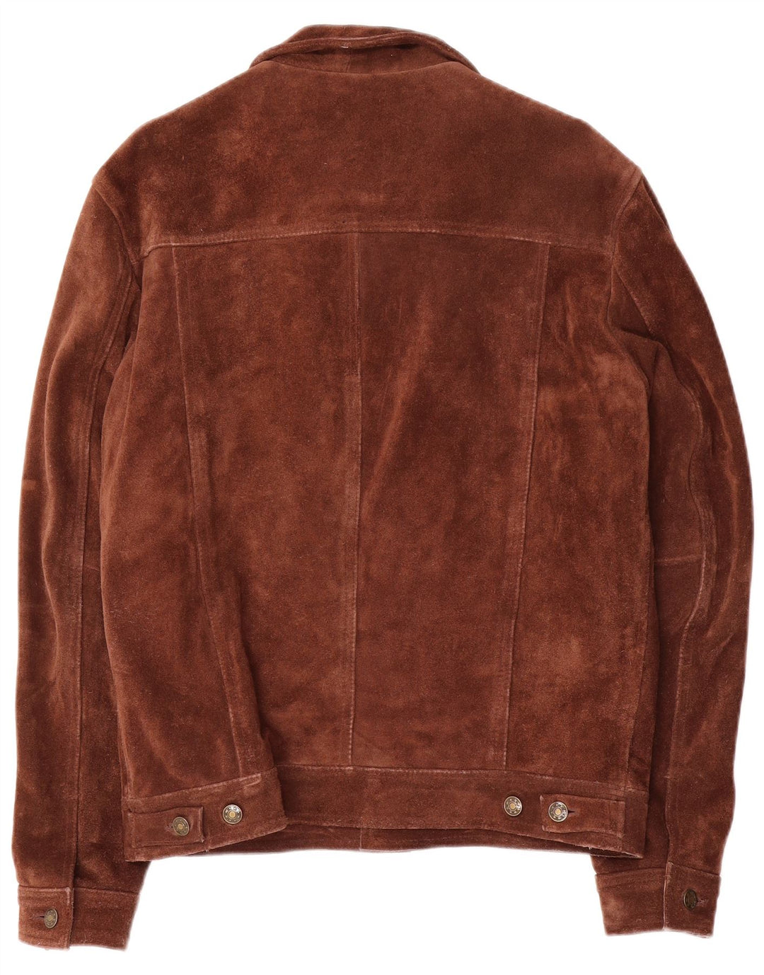 Colete masculino vintage de camurça UK 38 marrom médio