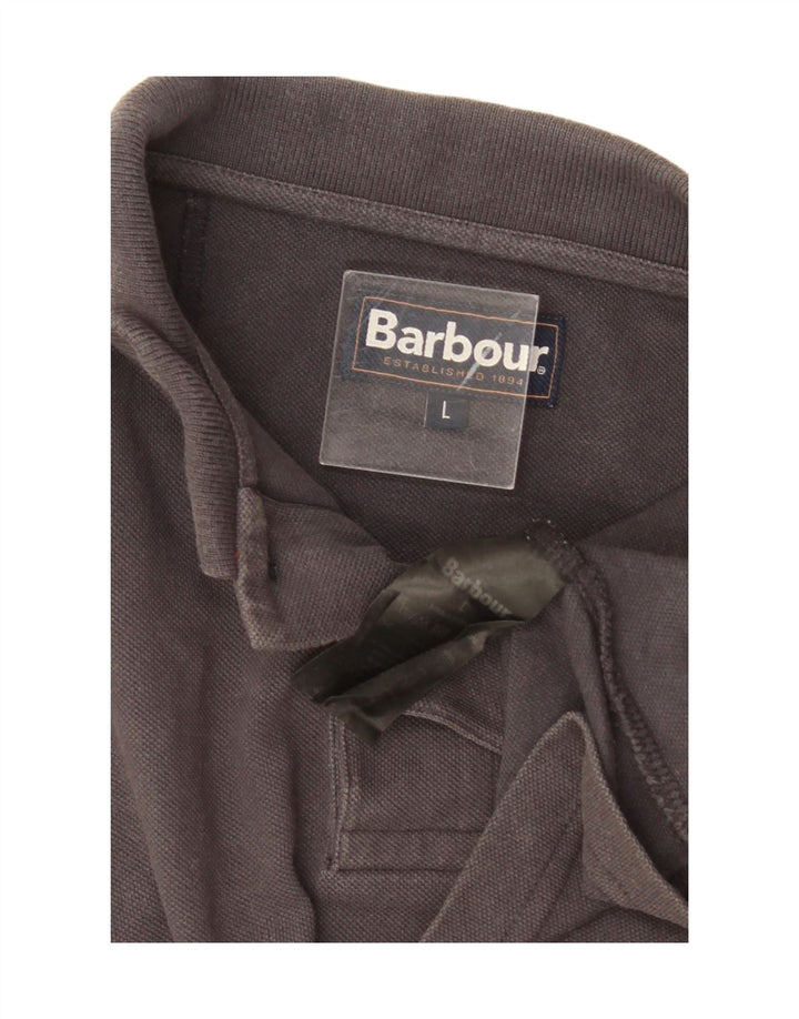 Camisa polo masculina Barbour grande algodão cinza