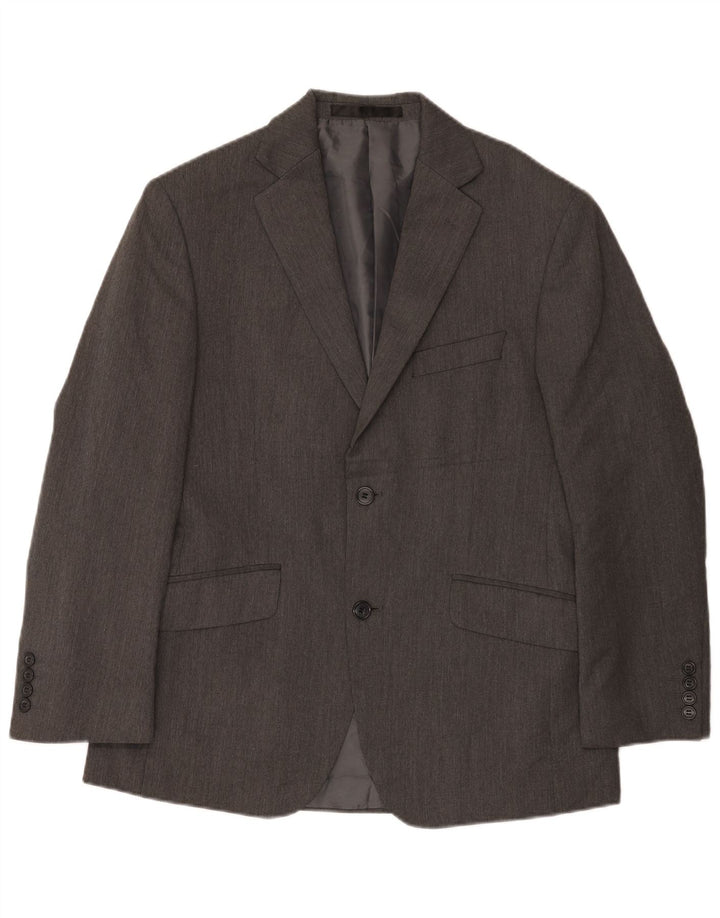 Jaqueta blazer masculina Marks & Spencer curta de 2 botões Reino Unido 38 cinza médio