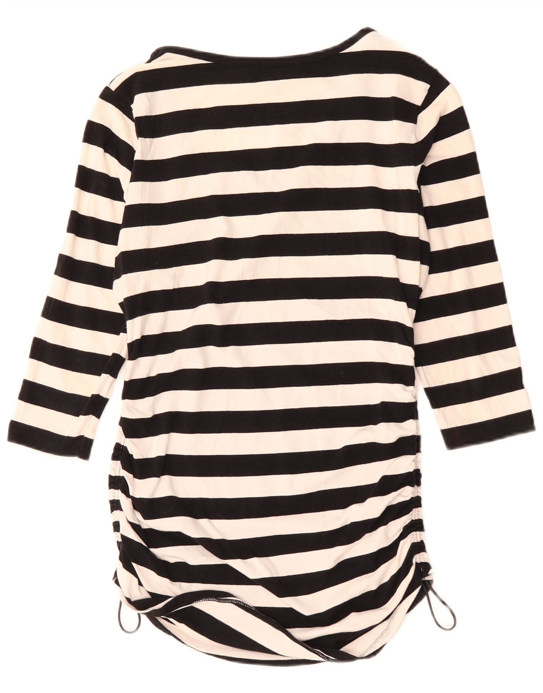 Top feminino Michael Kors manga 3/4 Reino Unido 12 algodão listrado preto médio