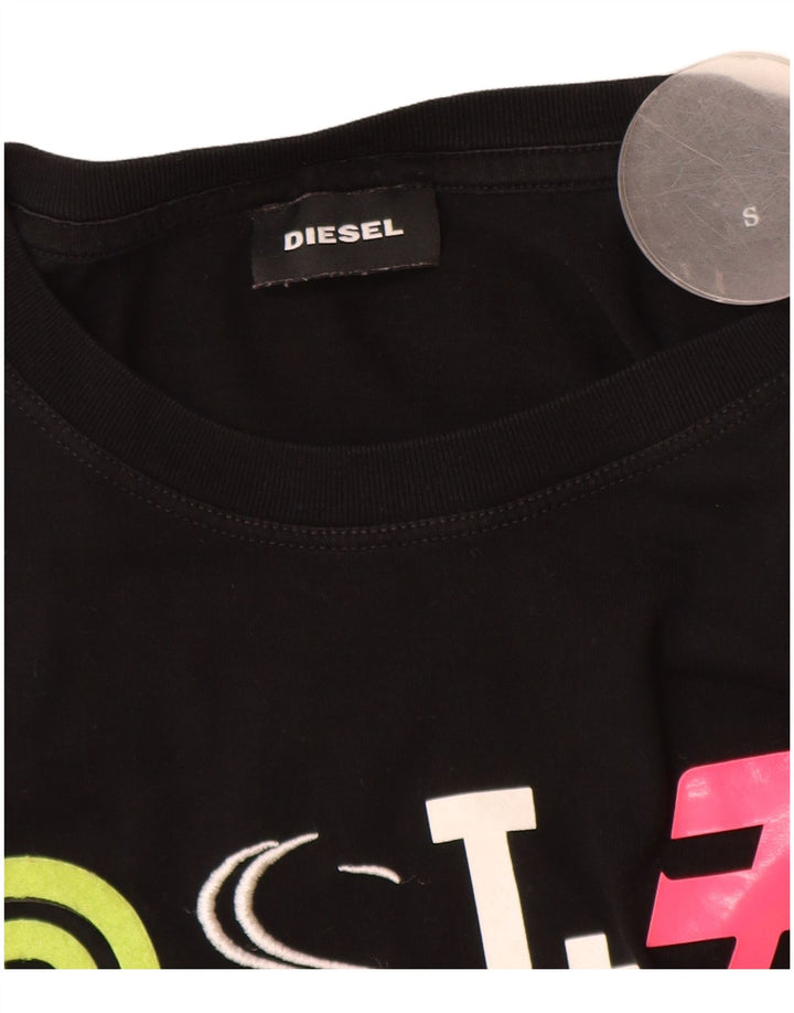 Camiseta feminina diesel Diesel Top UK 10 pequeno algodão preto