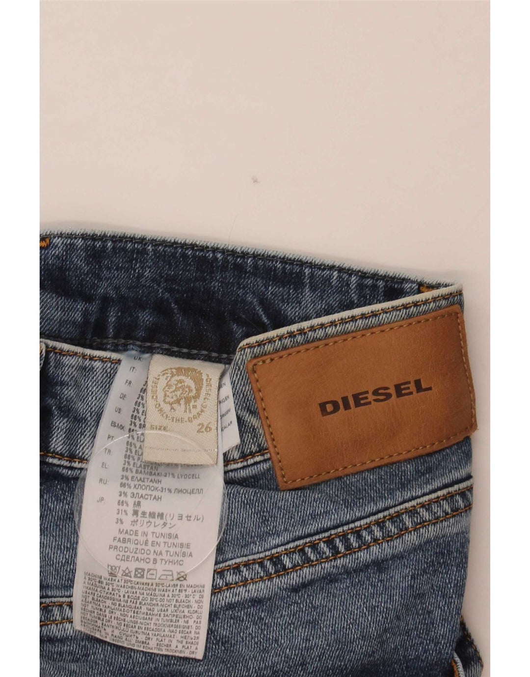 Diesel Feminino Angels Straight Jeans W26 L26 Azul Algodão