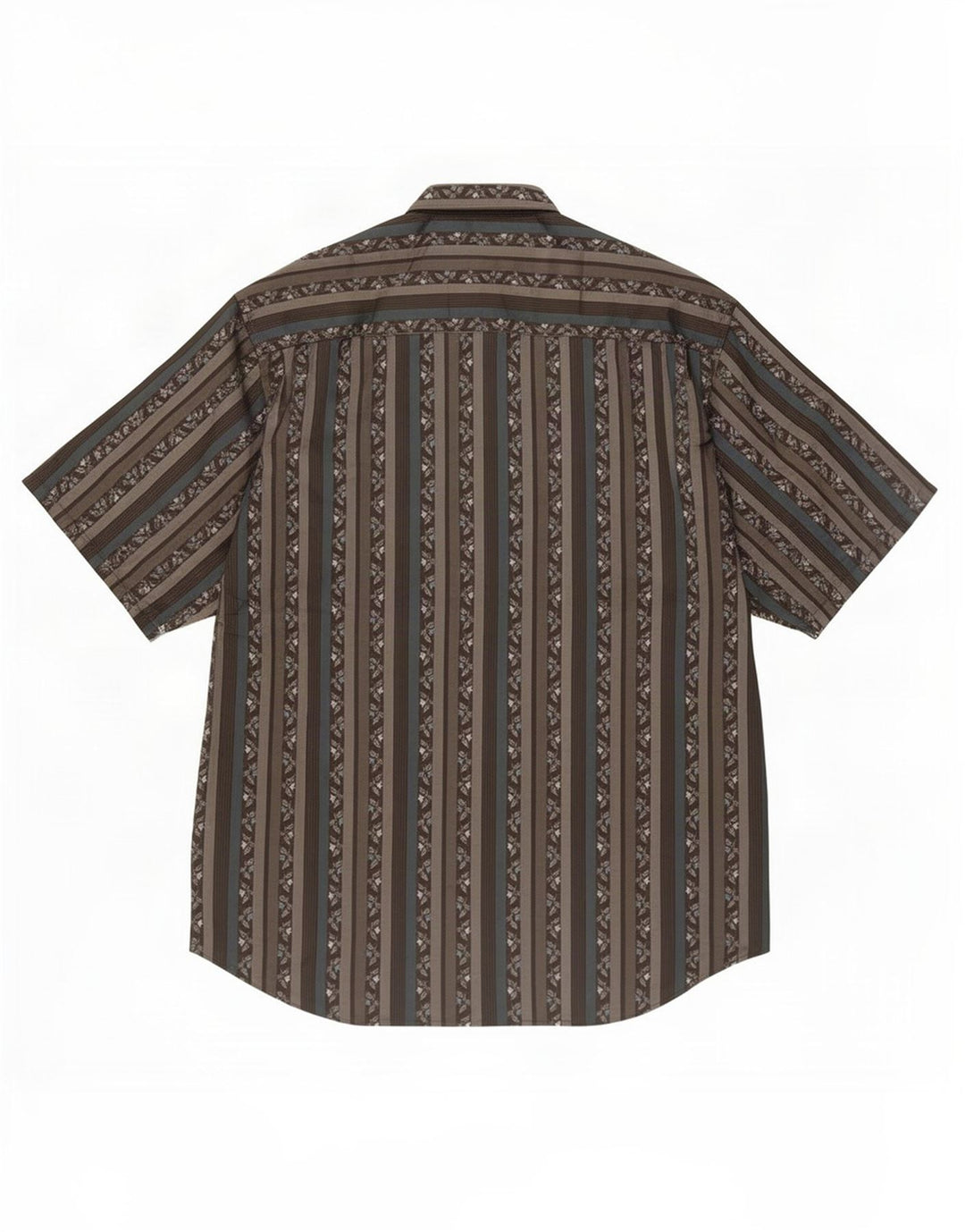 Camisa masculina vintage de manga curta poliéster listrado preto médio