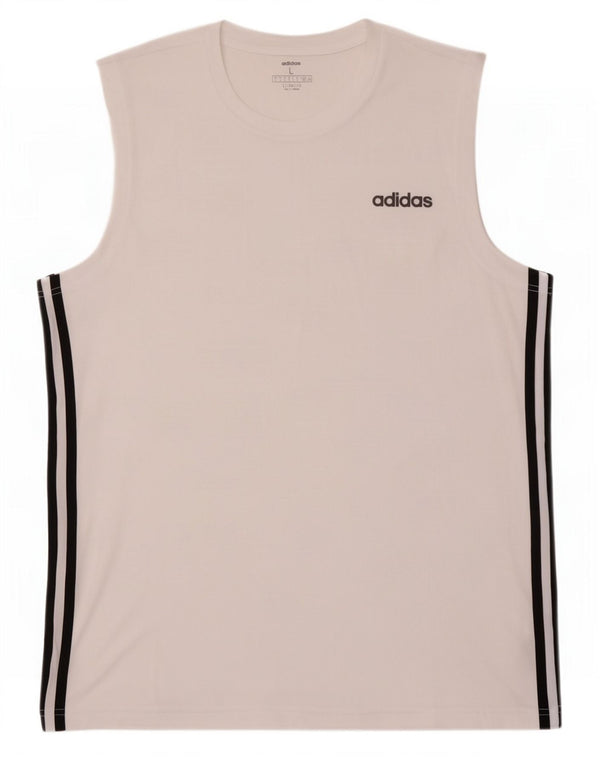 Adidas Mens Climalite Vest Top Grande Poliéster Branco