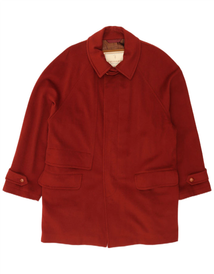 Sobretudo masculino Trussardi IT 48 lã virgem marrom médio